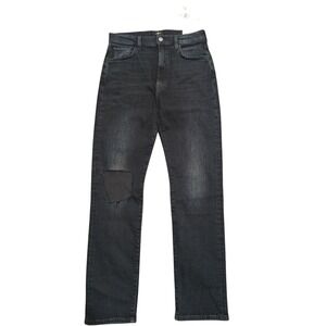 7 For All Mankind Jeans 29 Easy Slim Ripped Knee Dark Faded Wash Denim Pants NEW